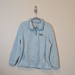 L.L. Bean Light Blue/Green Quarter Snap Fleece Pullover Size 2X